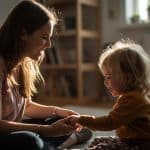 “Neuro affirming speech therapy scene with therapist and child playing and communicating naturally gentle warm lighting authentic and positive interaction ” “Neuro affirming speech therapy scene with therapist and child playing and communicating naturally gentle warm lighting authentic and positive interaction ”