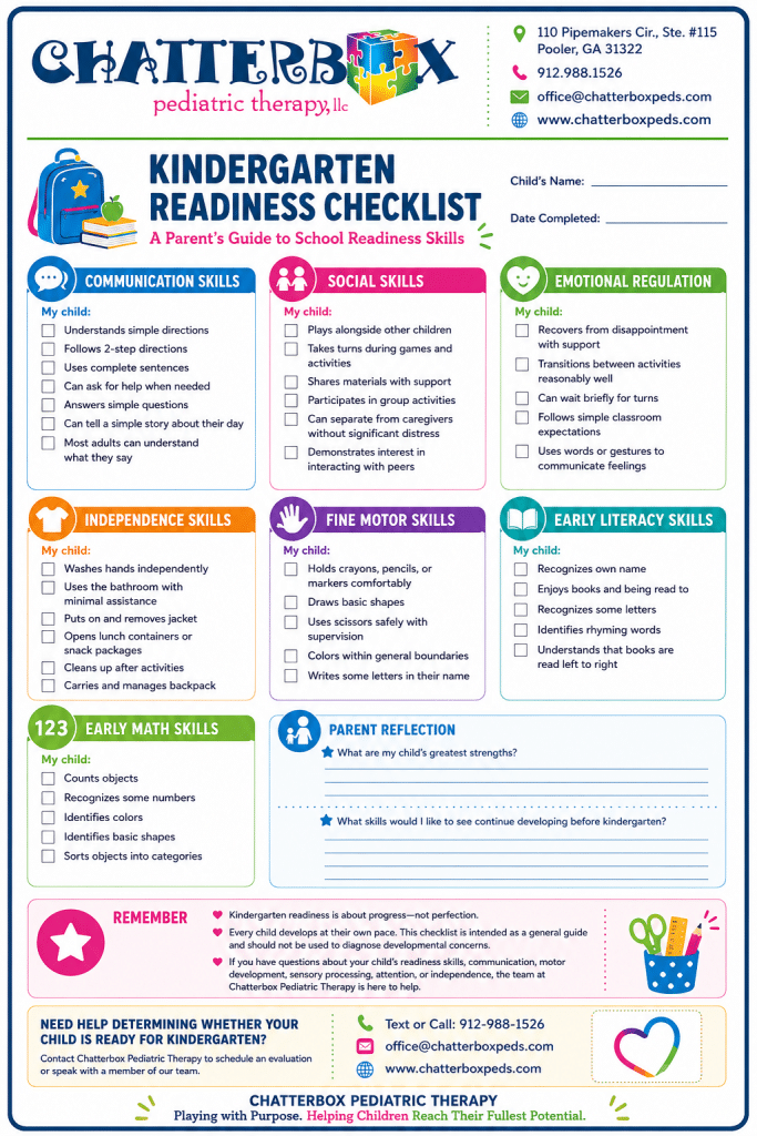 Kindergarten Readiness Checklist PDF Graphic